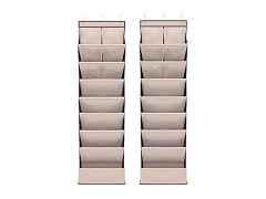 STORAGEIDEAS Door Shoe Organizer Beige, 8 Layers, 2-Pack