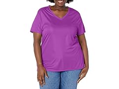 JUST MY SIZE Women's (2XL) JMS Cooldri S/S V Plum