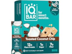 (24-Pack) IQBAR Plant Protein Bars: Toasted Coconut Chip