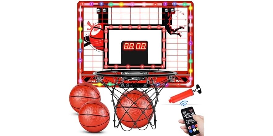 Over Door Mini Basketball Hoop With Lights