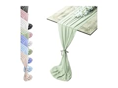 RCZ Décor Silky Touch Chiffon Table Set Sage Green