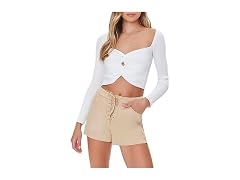 Forever 21 Faux Suede Lace-up Shorts