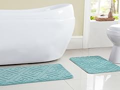 2-Piece Set: Textured Modern Bath Mats - 2 Colors
