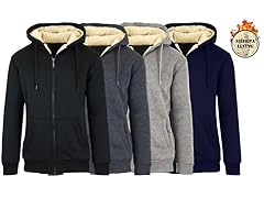 2Pk Asst Mens Heavyweight Sherpa Hoodie