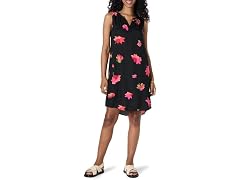 Amazon Essentials Women (L) Dress Black Pink Flowe