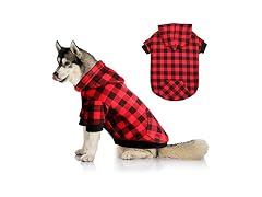 Red Plaid Dog Hoodie Sweater for Large Dogs P