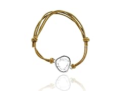 Sterling Silver CZ Leather Bracelet