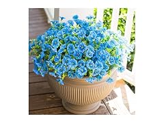 HyeFlora Blue Artificial Flowers 12 Bundles
