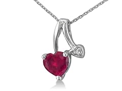 1/2ct Heart Shaped Ruby & Diamond Pendant