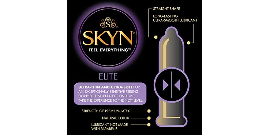 SKYN Elite Skynfeel Latex Free Condoms For Men, Regular