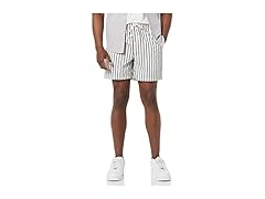 Amazon  Essentials 6" Drawstring Short Green Stripe XS