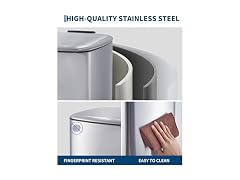 MOVECOM 8 Gal Step-On Trash Can Silver