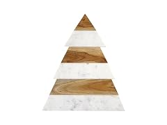  Wood and Marble Christmas Tree Shaped Charcuterie  Tray