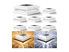 Bosceos Solar Post Lights 8-Pack, 2 Color Modes 16LEDs