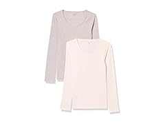Amazon Essentials Women's Rib Scoop Neck Sweater 2 Pk