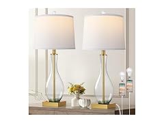 WIHTU Glass Table Lamps, Gold