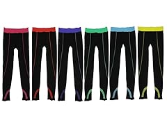 6Pk Solid Black Sports Leggings