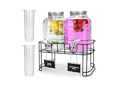DD&HAPP Glass Drink Dispenser W/ Stand