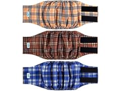 3 Pack High Absorbing Dog Belly Bands- Plaid