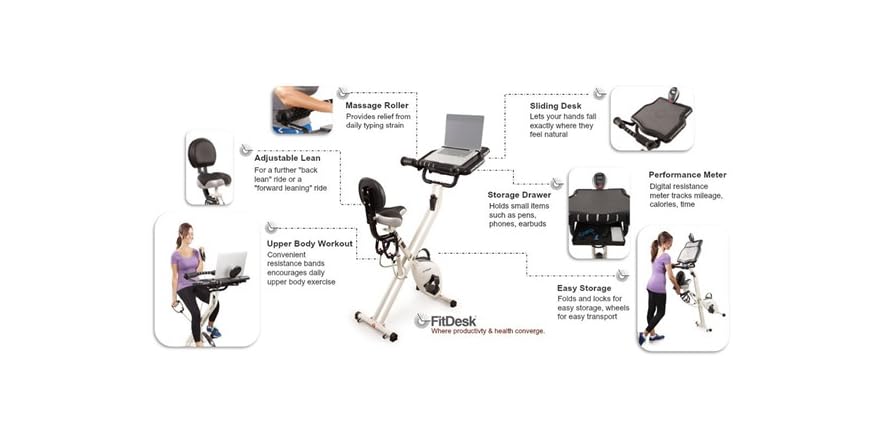 fitdesk 2.0 desk exercise bike with massage bar