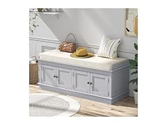 MODCART Storage Bench 4 Doors Gray