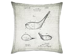 Metallic Golf Club Head Throw Pillow