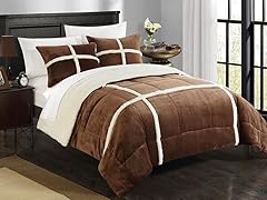 Chloe 7-Piece Sherpa Lined Plush Microsuede Comforter Set