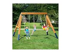 ROBUD 3-in-1 Playground Wooden Swing Sets for Backyard