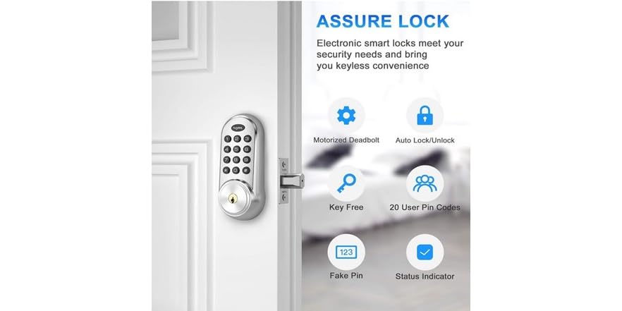 Hugalog Lock Hugolog HU01 Electronic Deadbolt Door Lock