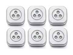 6-Pack Small Sq LED Push Light Night Adhesive Battery Operated