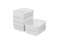 Cetomo 10 Cells Plastic Underwear Sock Drawer Organizer, Gray