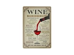 Vintage Style Tin Sign-Wine from Around The World 
