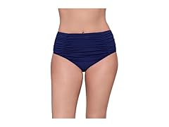 Aqua Green Women (XL) Shirred Brief True Navy