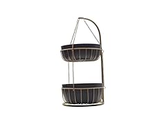 Gourmet Basics 2-Tier Metal Storage Basket