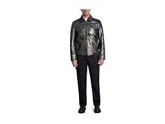 Karl Lagerfeld Mens (XL) Silver Leather Jacket