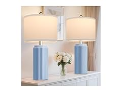 TOBUSA Blue Ceramic Table Lamps Set of 2