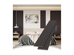 POHARE Wood Slat Wall Panels Black 2Pk