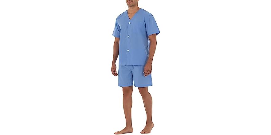 Fruit Of The Loom Pigiama Uomo A Maniche Lunghe In Tessuto Largo, Blu Navy, Taglia M, Con Taschino - 2