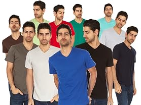 LAT Men's Fine Jersey V-Neck T-Shirt 6-Pk