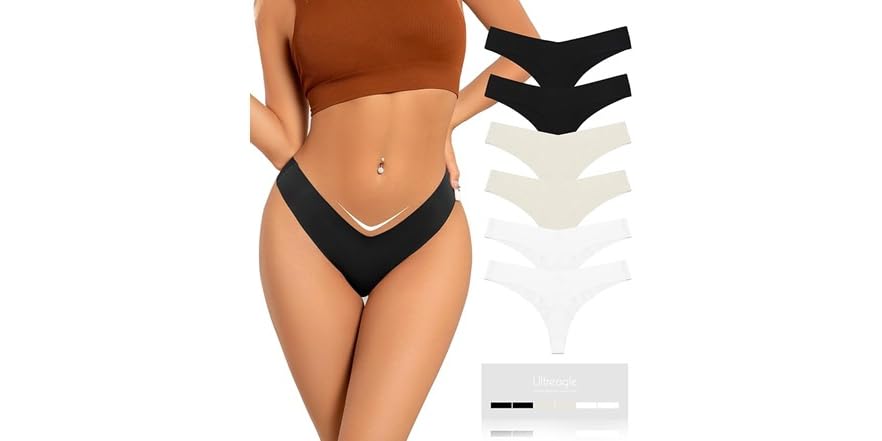 Women's 12 Pack Seamless Thong Panties, Multicolor