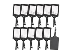 Fun Express Faux Leather Luggage Tags, 12 Pieces