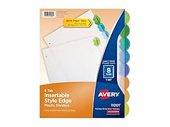 Avery Insertable Style Edge Plastic Dividers