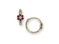 14K Yellow Gold Kids Sunflower Earrings