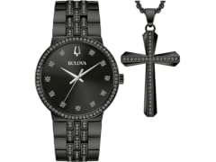 Bulova Classic Box Set Quartz Crystal Black Watch