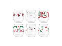 TOSSWARE POP 14oz Vino Retro Festive Pattern Series, SET OF 6