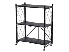 J&V Textiles Foldable 3-Tier Matte Metal Cart
