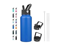 BJPKPK 32oz Insulated Water Bottle with Straw Lid