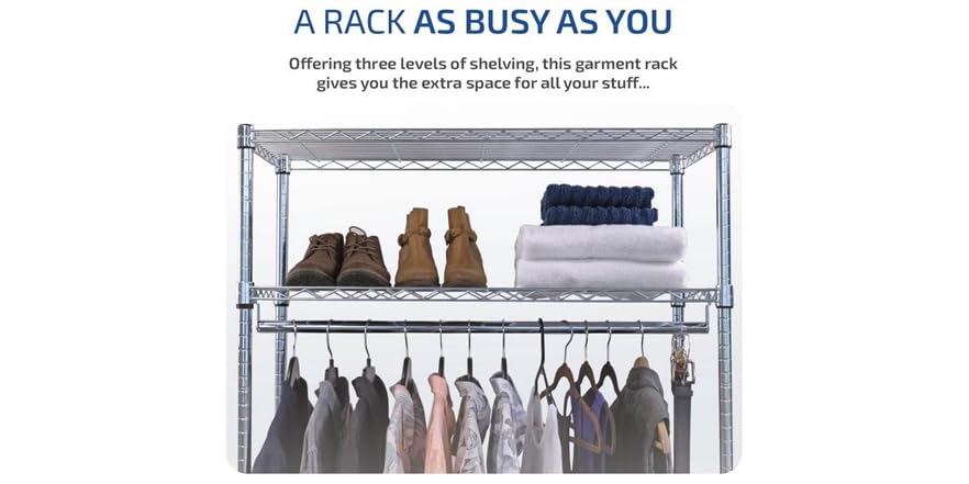 MonsterRax Clothing Rack & Organizer 18x36x72