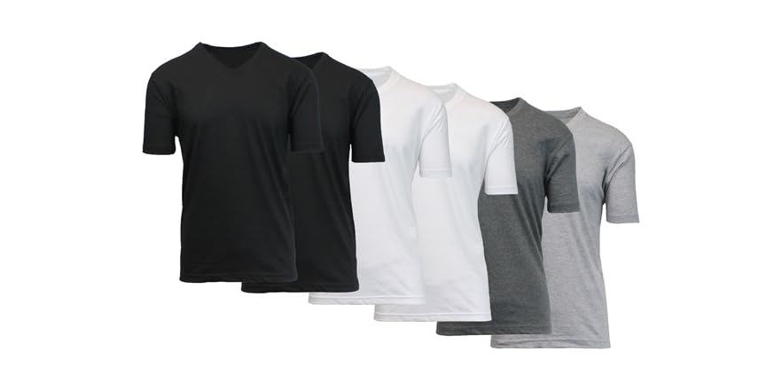 Men’s V-Neck T-Shirts – 6-Pack Short Sleeve Classic Fit - Image 3