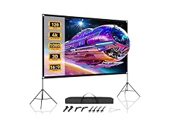 120" Projector Screen with Dual Tripod Stands